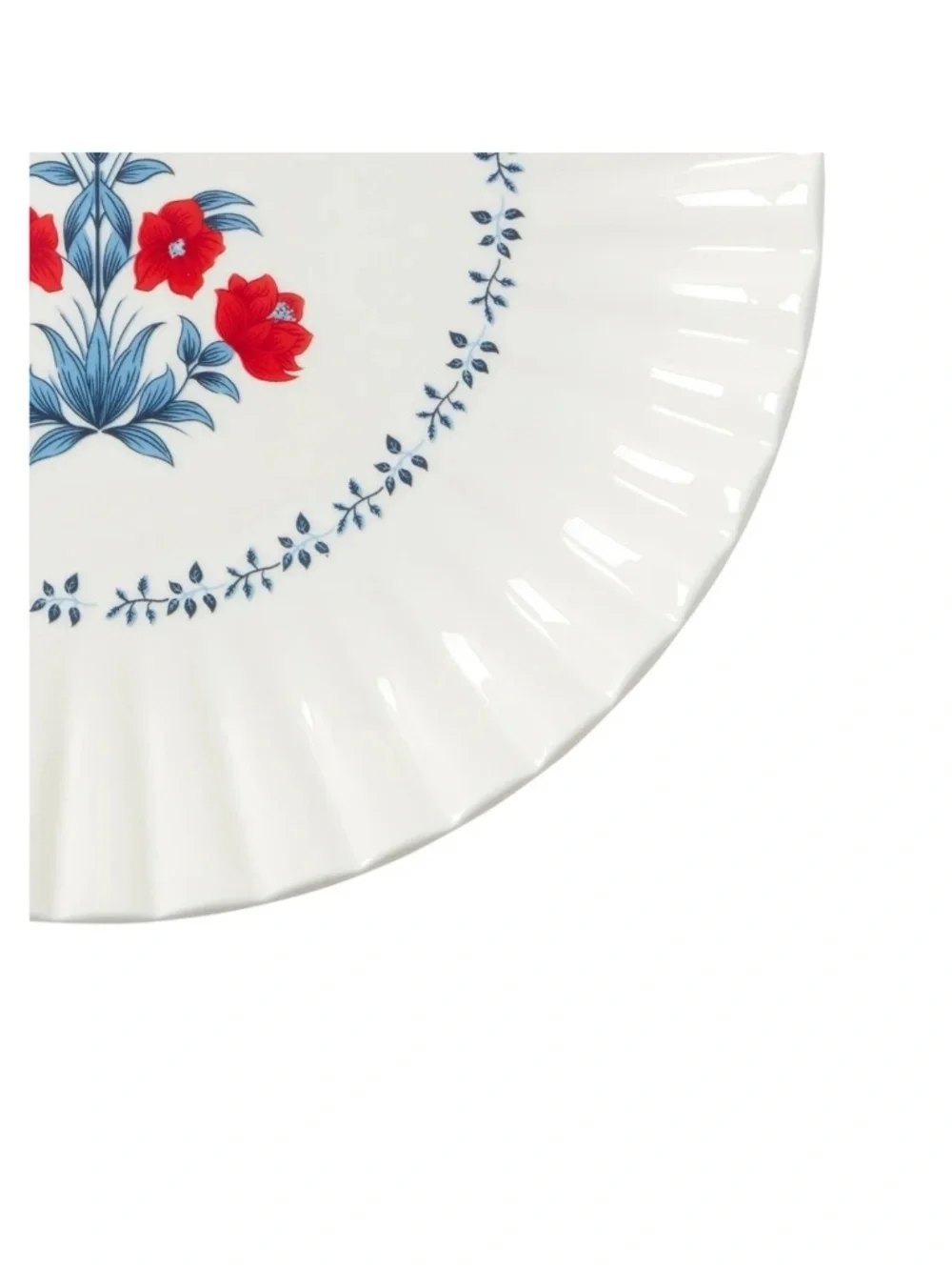 4pc 8” Floral Ceramic Plate Red, White & Blue - My Texas House